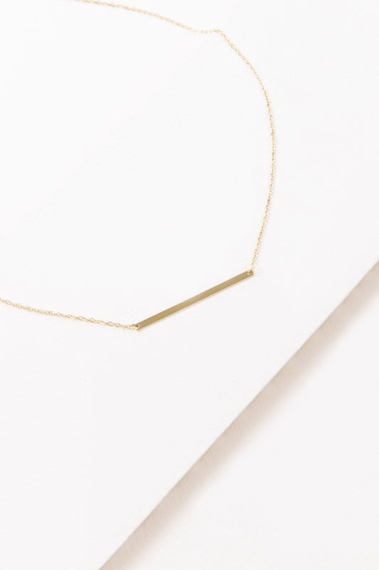Modern Minimalist Bar Necklace (14K)