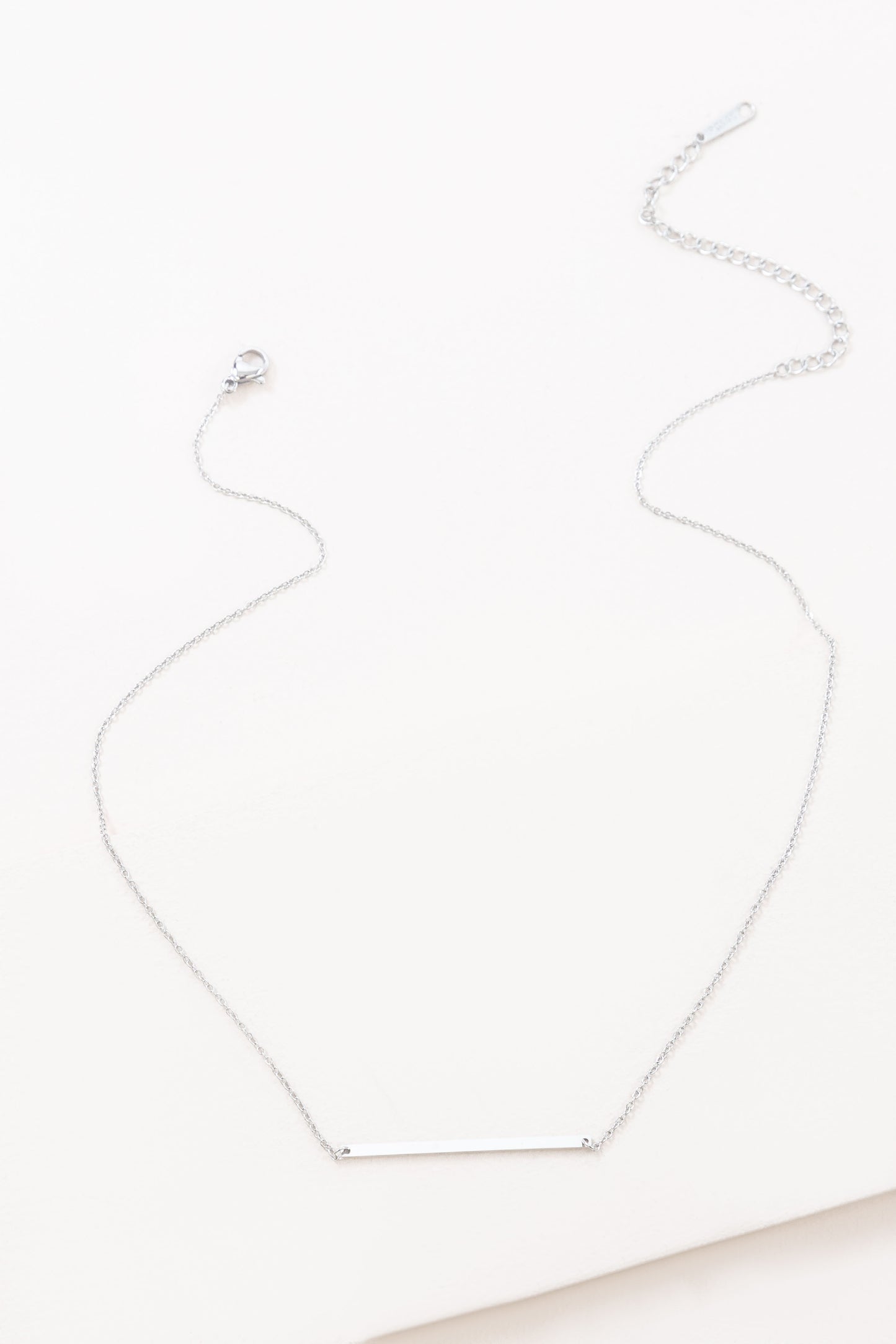 Modern Minimalist Bar Necklace | Silver