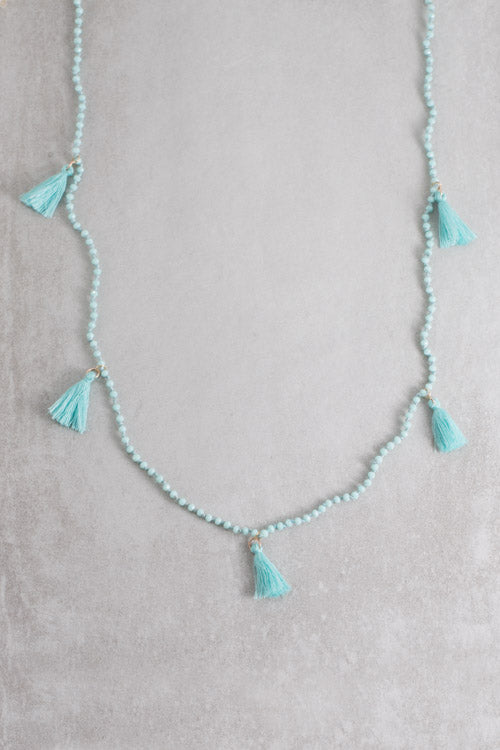 Nayeli Tassel Necklace | Blue