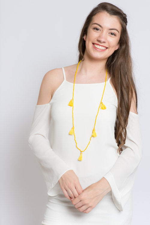 Nayeli Tassel Necklace | Yellow