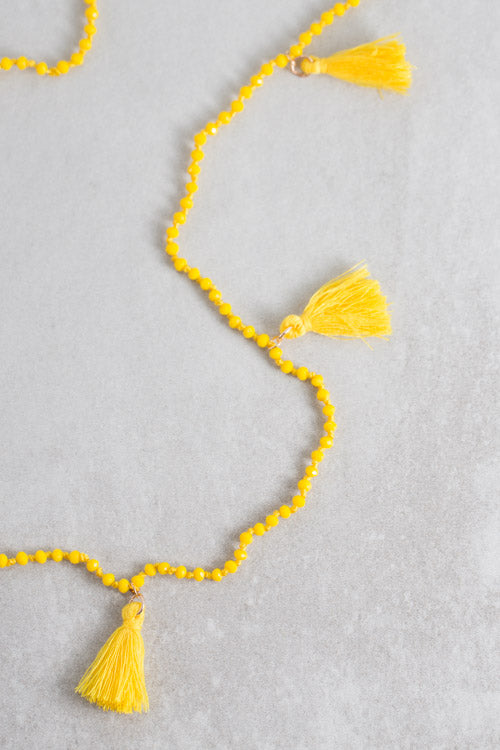 Nayeli Tassel Necklace | Yellow