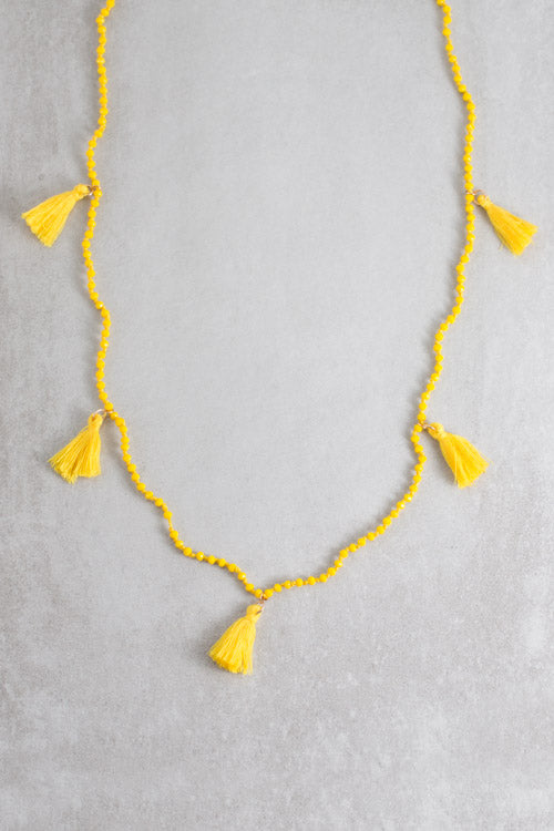 Nayeli Tassel Necklace | Yellow