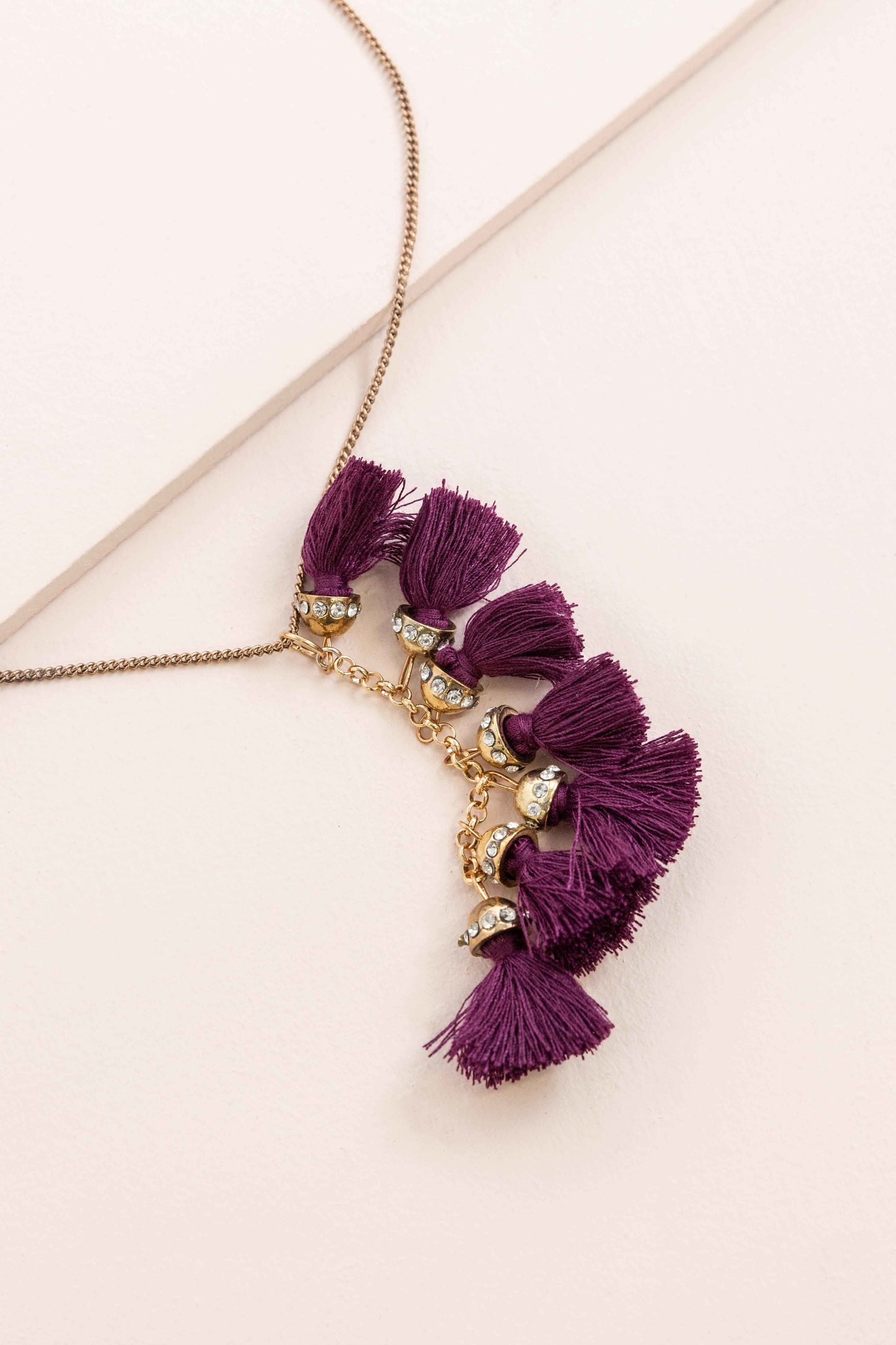 Bijou Tassel Necklace | Purple