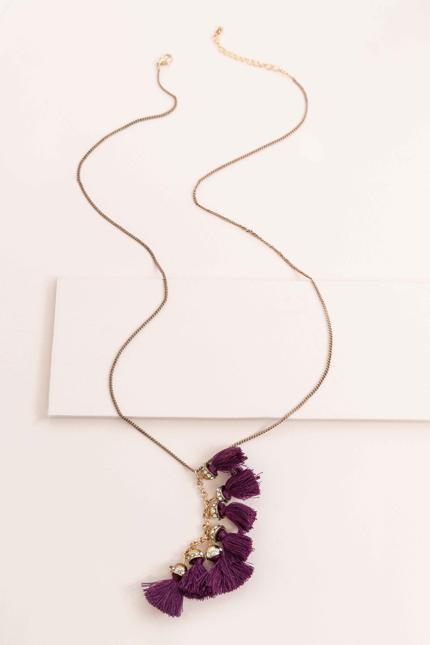 Bijou Tassel Necklace | Purple
