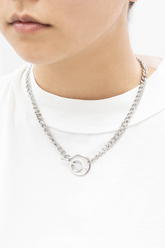 Striking Chain Collar Necklace | Silver