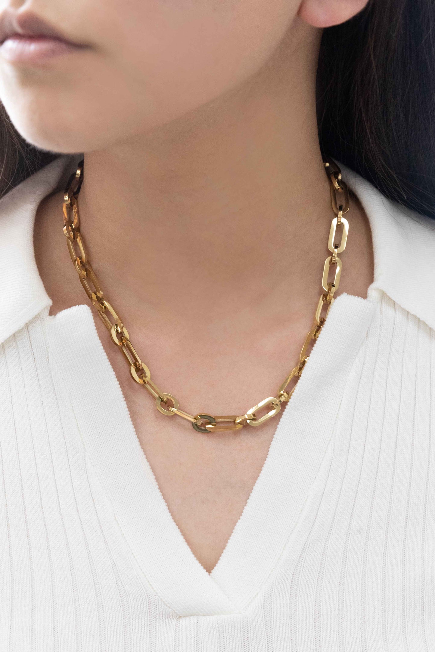 Overawe Large Chain Link Necklace (14K)
