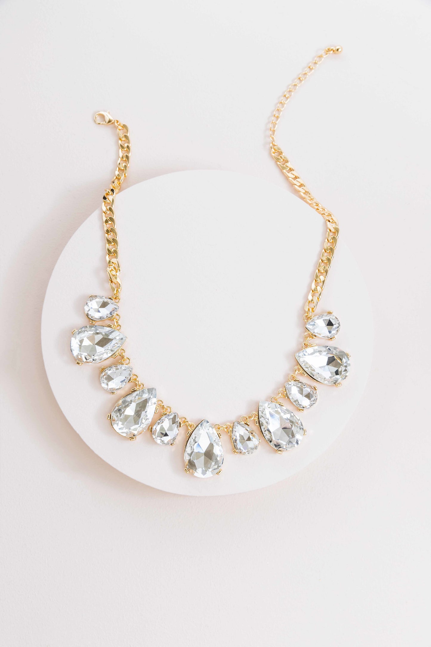 Briel Bejeweled Tear Drop Necklace | Crystal