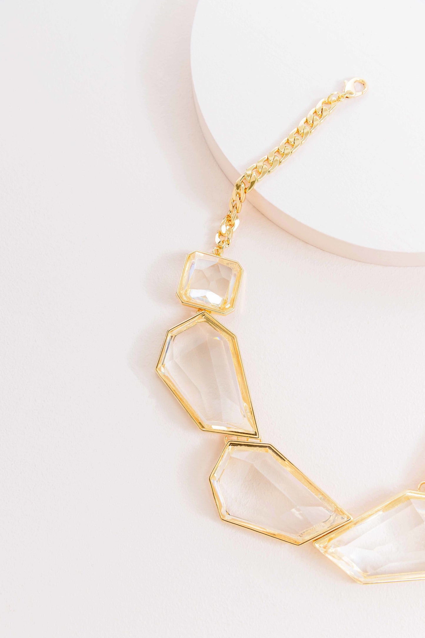 Angled Stone Necklace | Crystal Clear