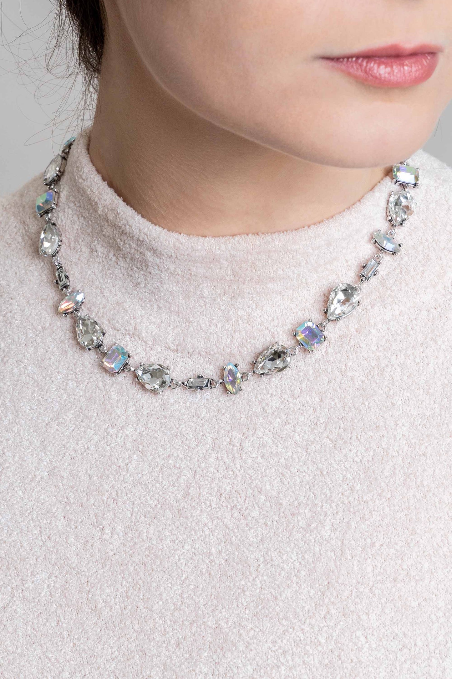 Iridescent Flare Necklace | Crystal Clear