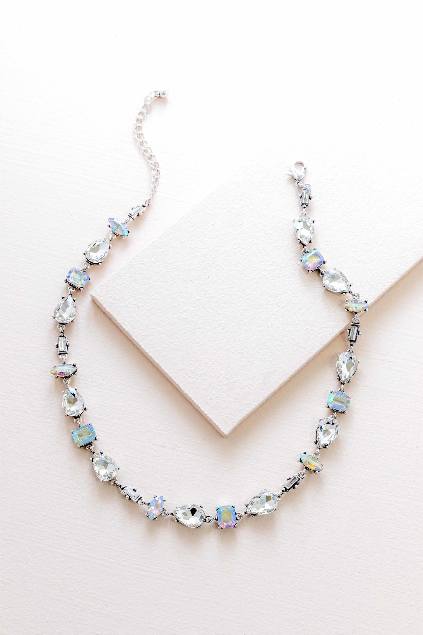 Iridescent Flare Necklace | Crystal Clear