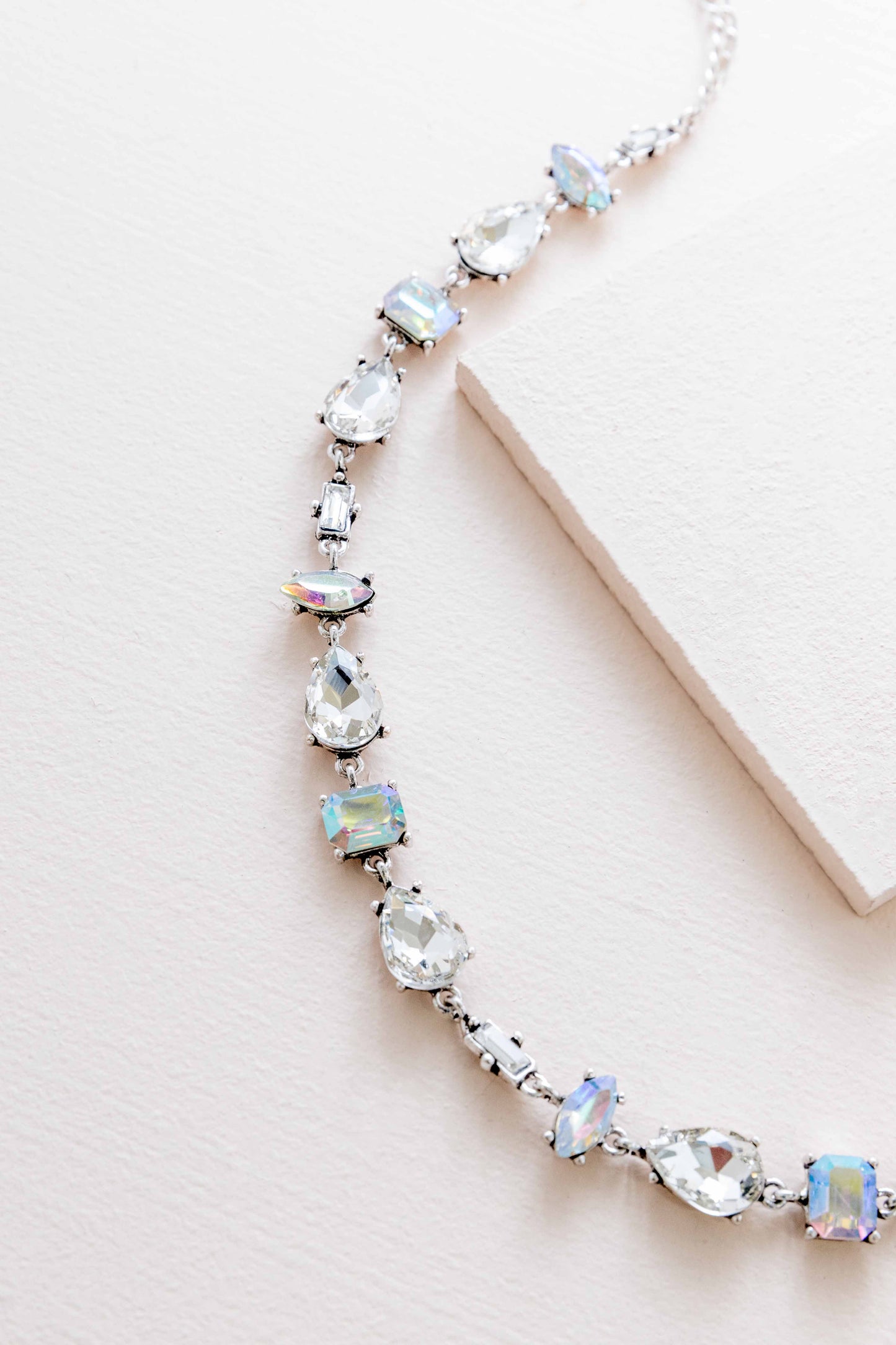 Iridescent Flare Necklace | Crystal Clear