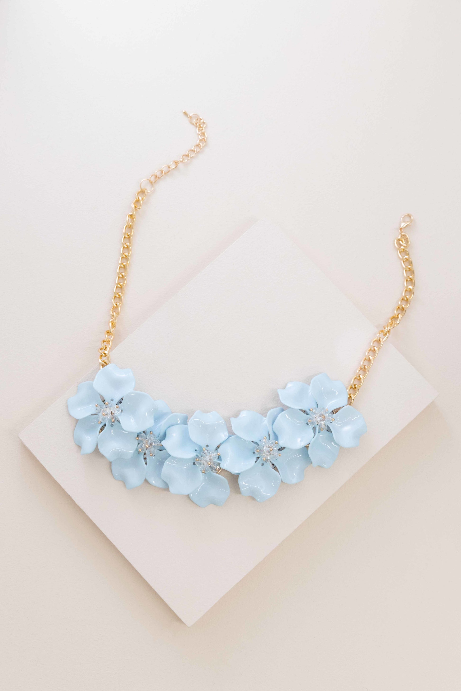 Cracked Lucite Necklace, Baby blue – FashionFunPop