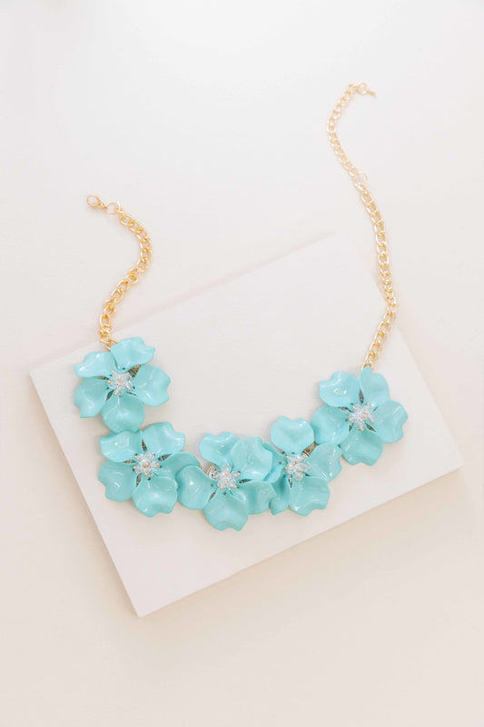 Fresh Flowers Necklace | Teal