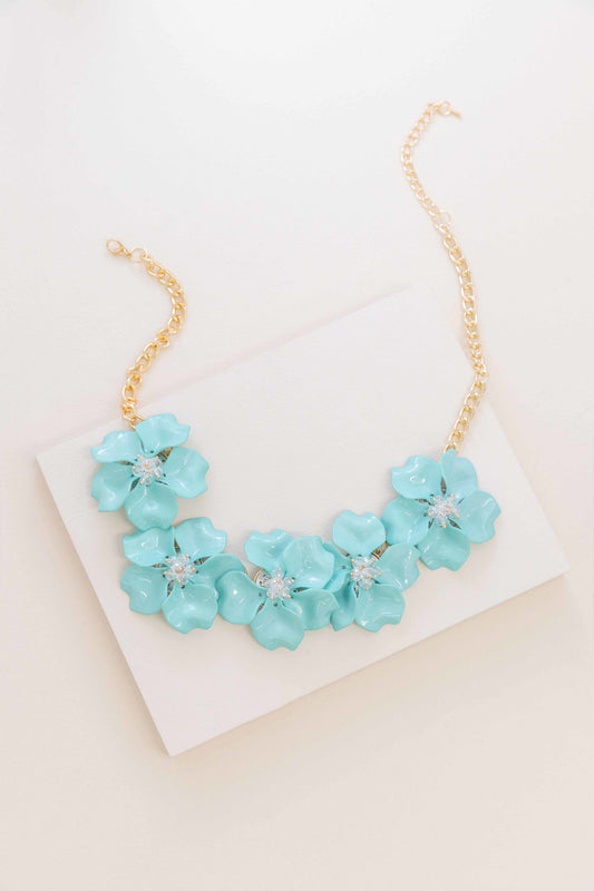 Fresh Flowers Necklace | Teal