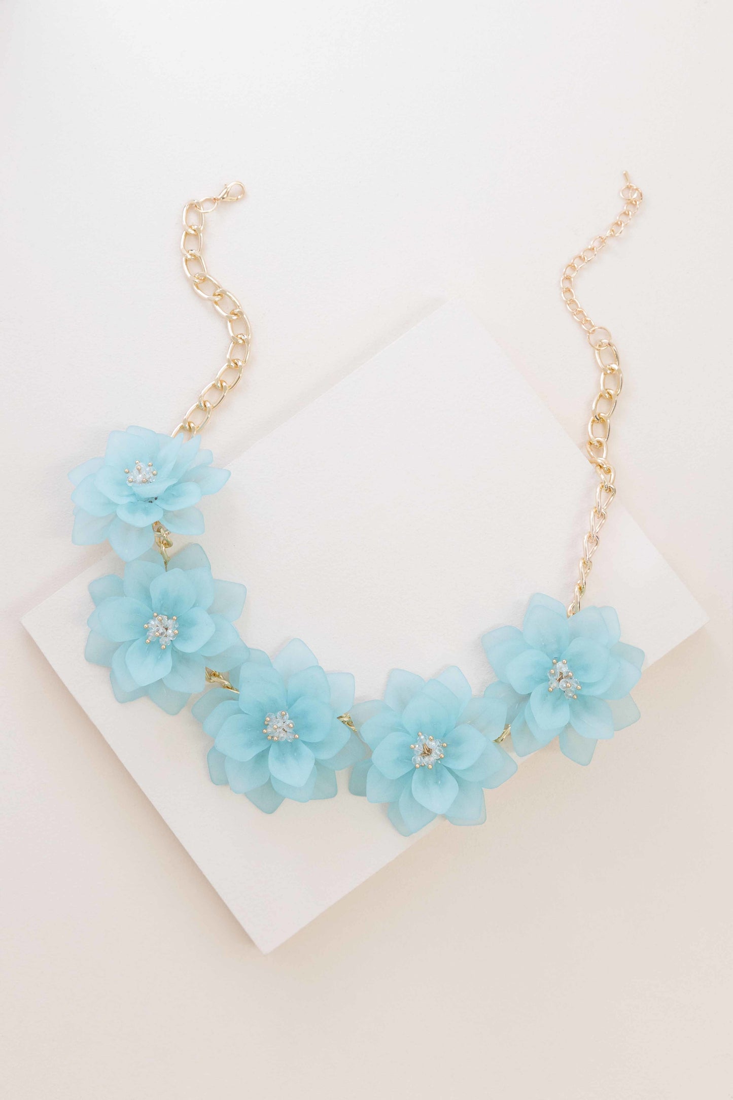 Fashion Forward Floral Necklace | Clear Blue