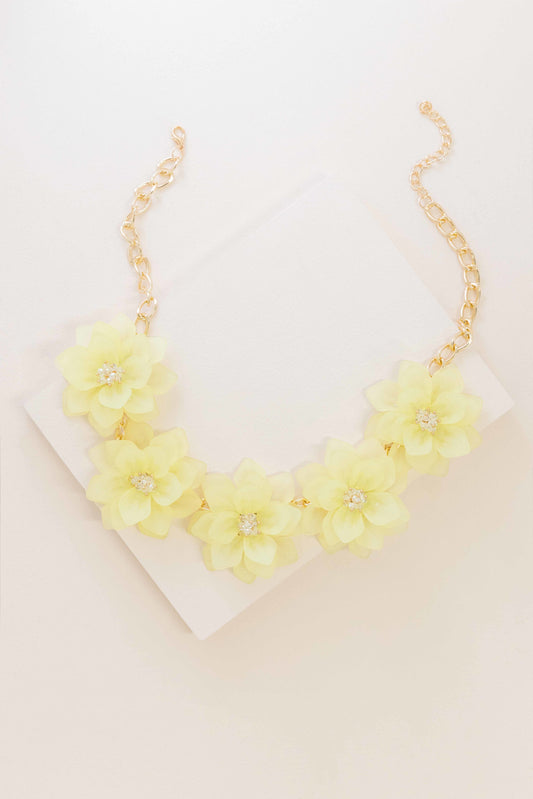 Fashion Forward Floral Necklace | Clear Yellow