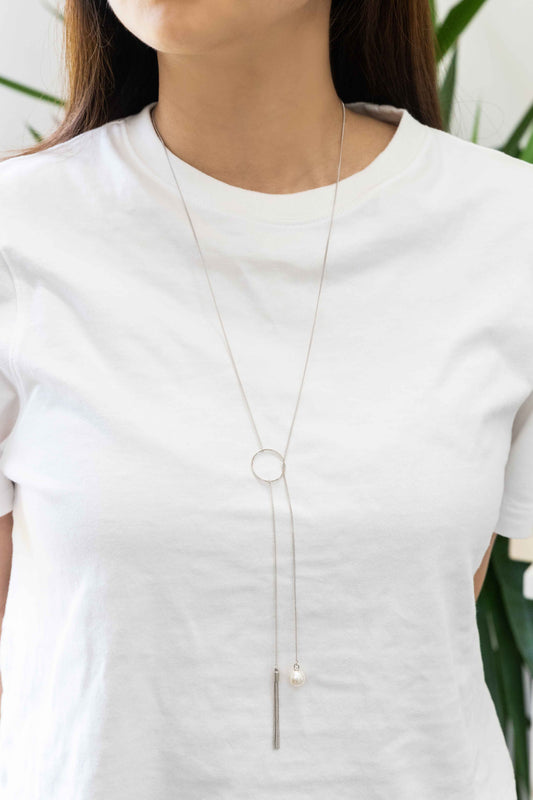 Solia Lariat Necklace | Silver