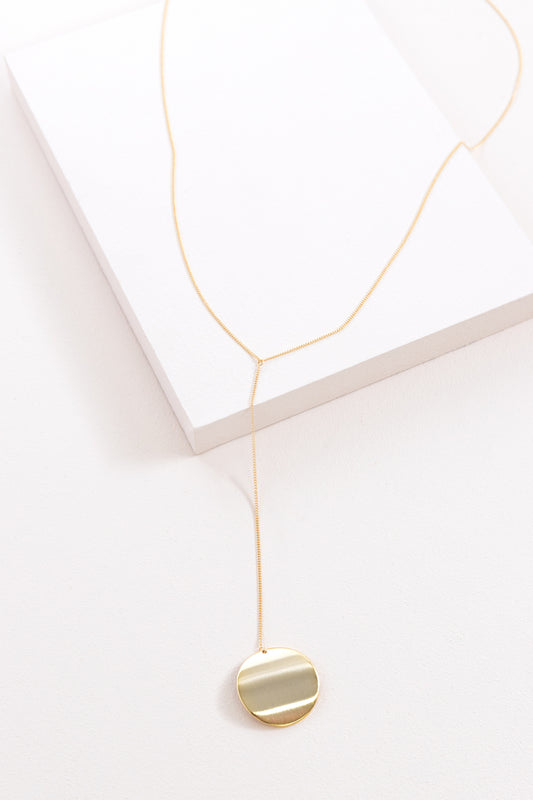 Gold Medallion Y-Necklace