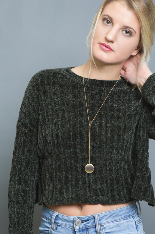 Gold Medallion Y-Necklace