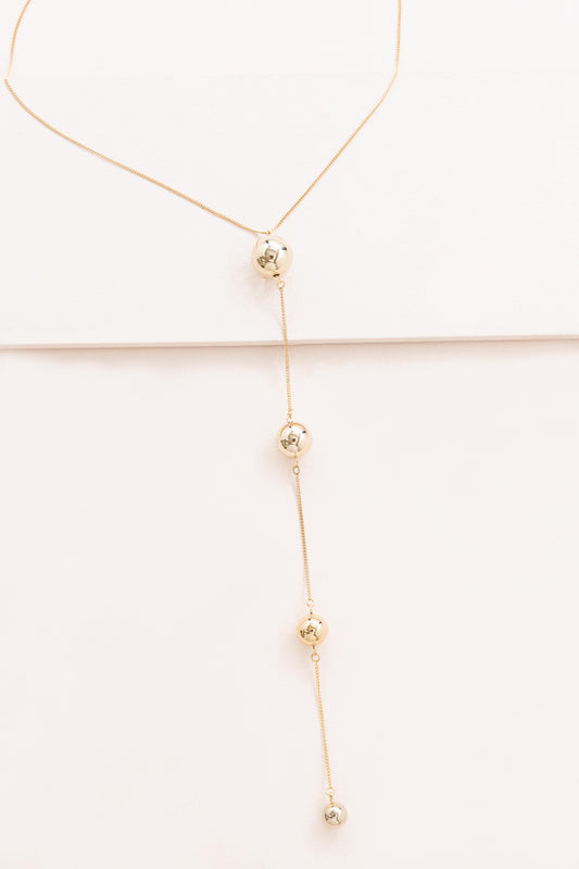 Graceling Gold Orb Y-Necklace