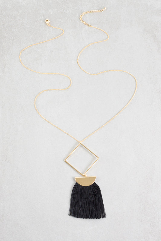 Rift Tassel Necklace | Black