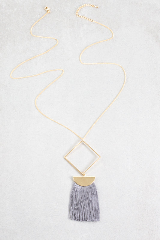 Rift Tassel Necklace | Gray