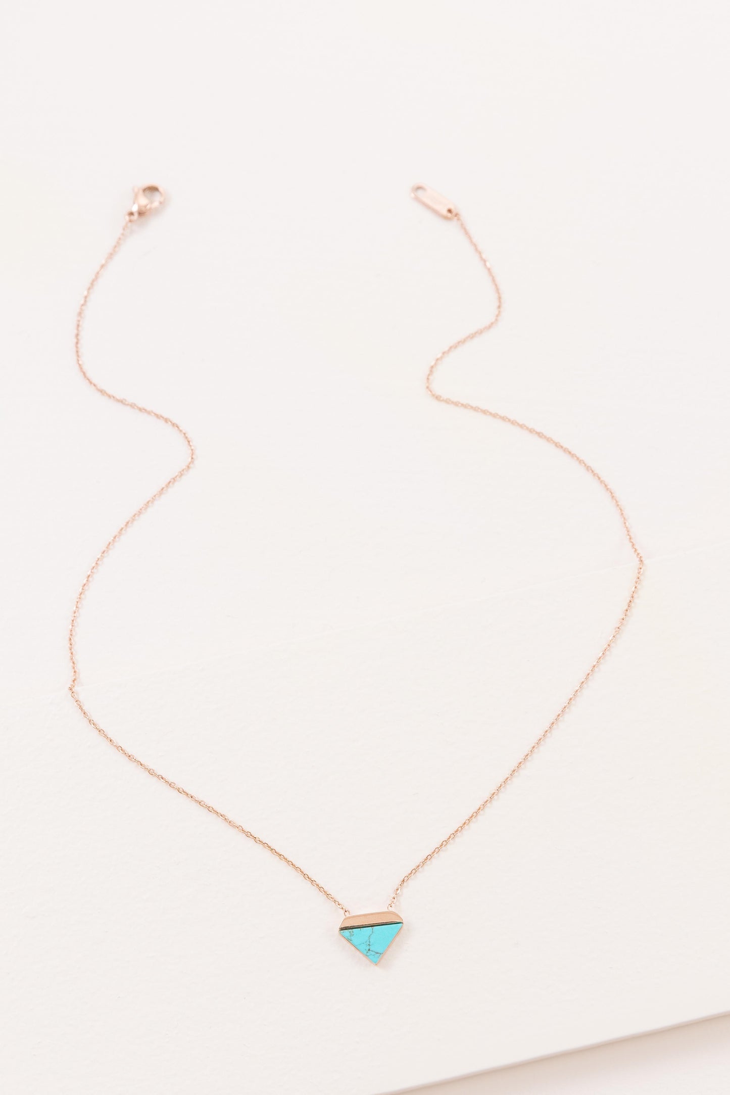 Trigon Stone Necklace | Turquoise (14K)