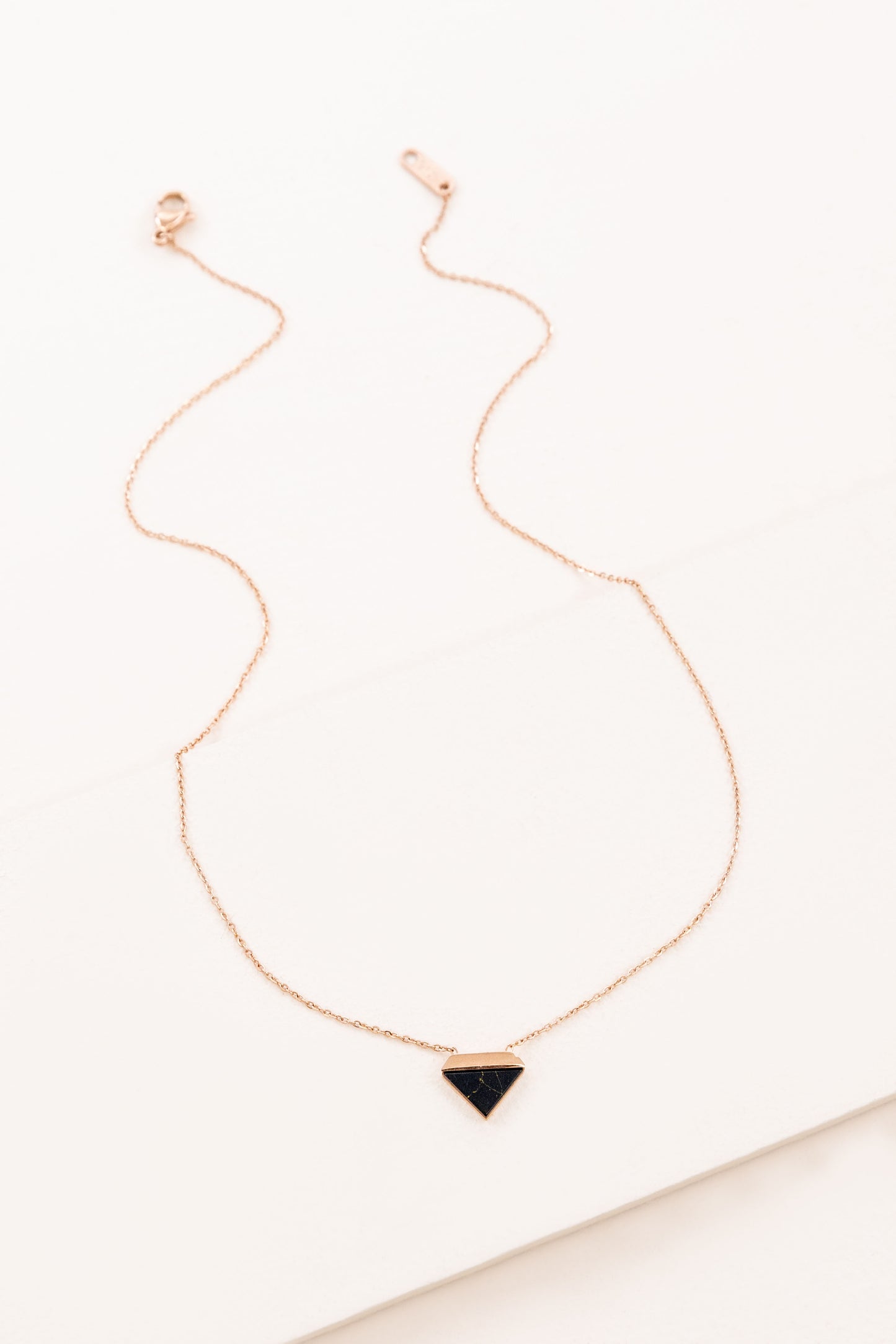 Trigon Stone Necklace | Black (14K)
