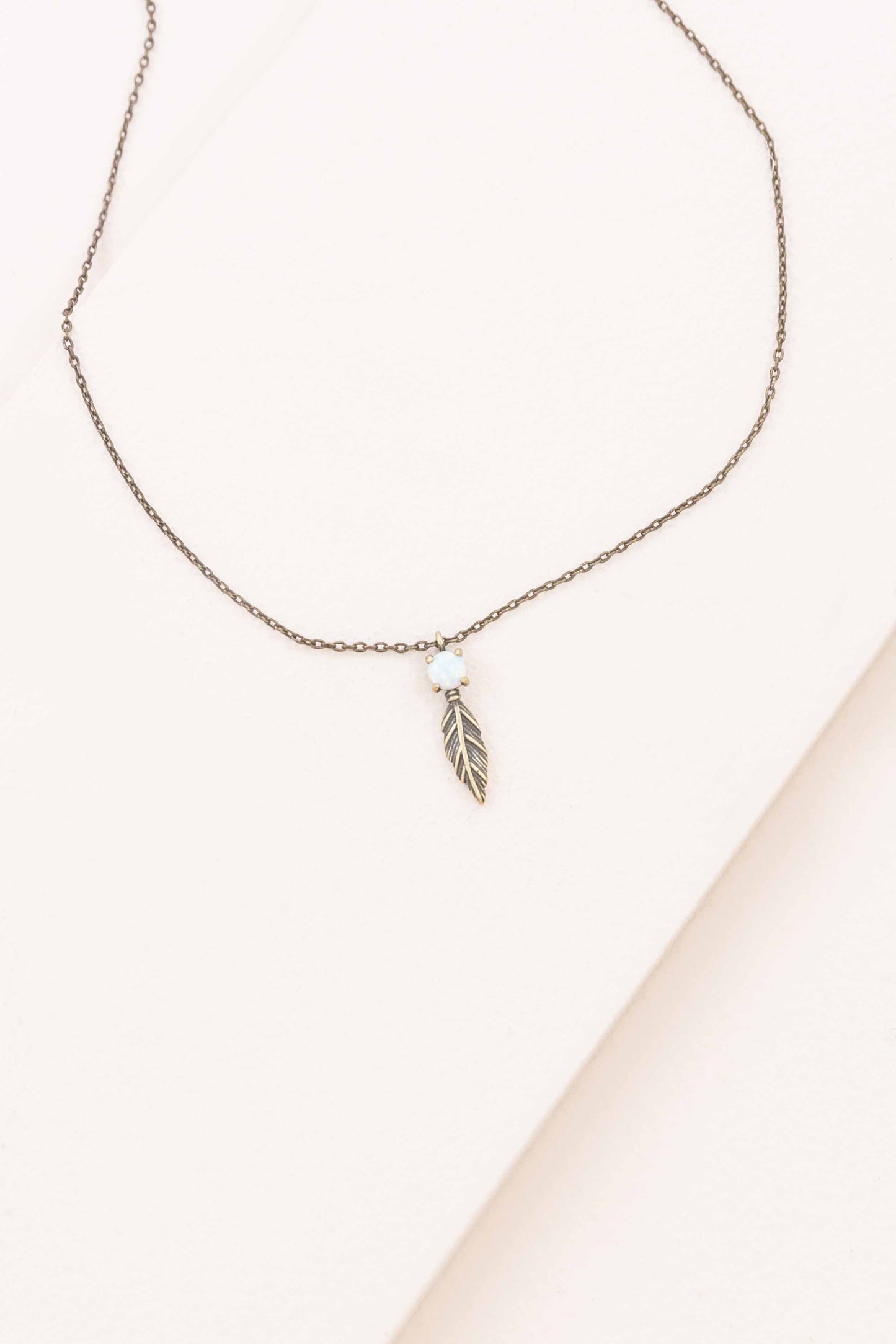 Travelers Feather Stone Necklace