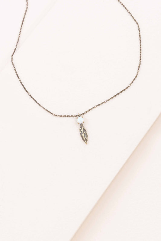 Travelers Feather Stone Necklace