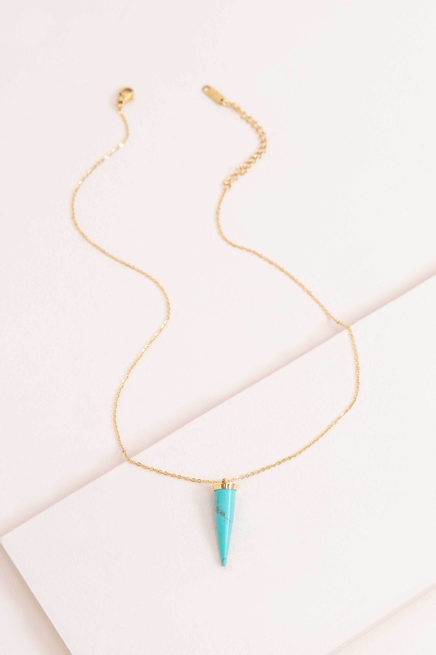 Spike Out Stone Necklace | Turquoise Gold (14K)
