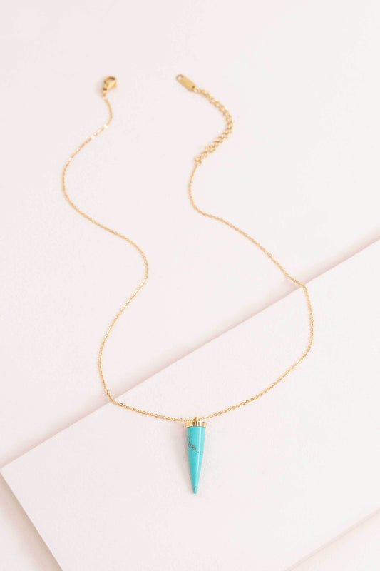 Spike Out Stone Necklace | Turquoise Gold (14K)