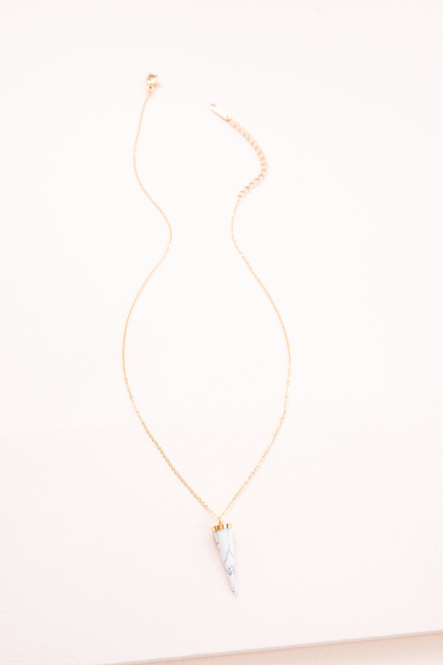 Spike Out Stone Necklace | White Gold (14K)