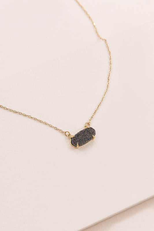 Marquise Druzy Necklace | Slate (14K)