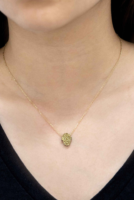 Hamsa Hand Druzy Necklace | Dusty Gold (14K)