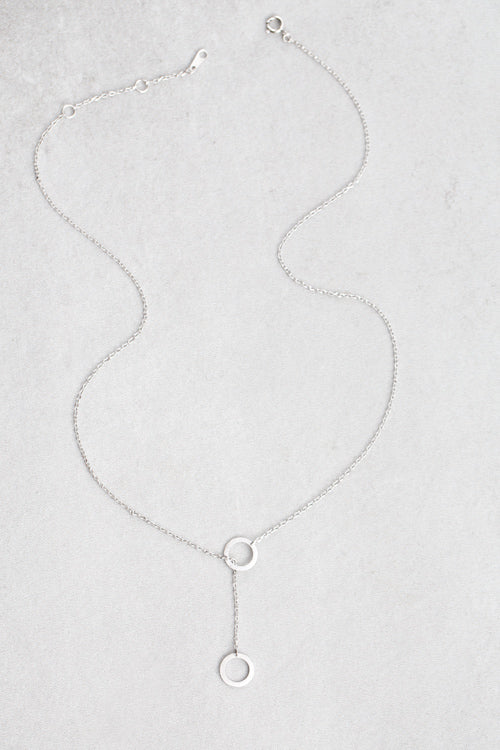 Circle Outline Lariat Necklace