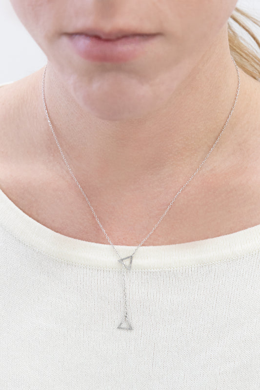 Triangle Outline Lariat Necklace