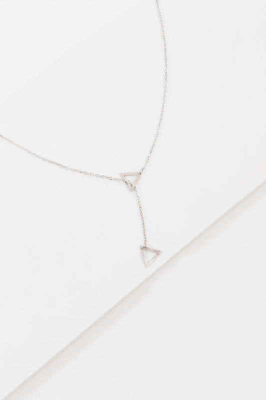 Triangle Outline Lariat Necklace