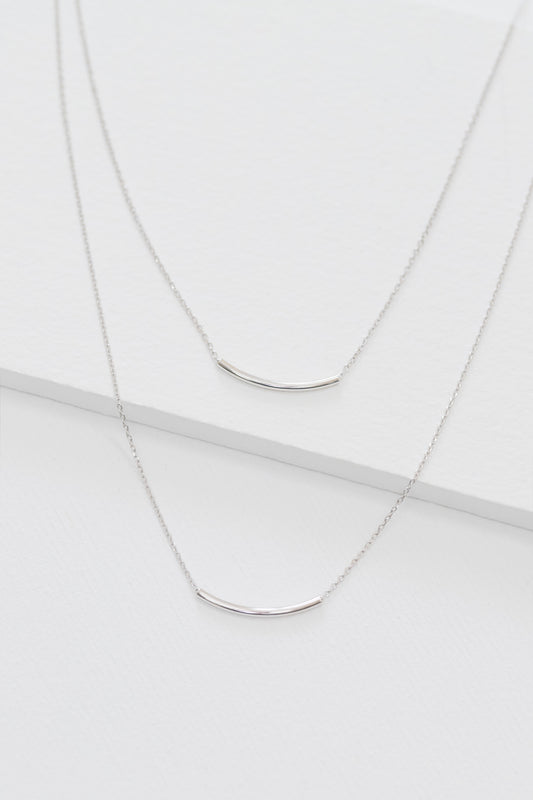 Double Up Layered Necklace (sterl.)