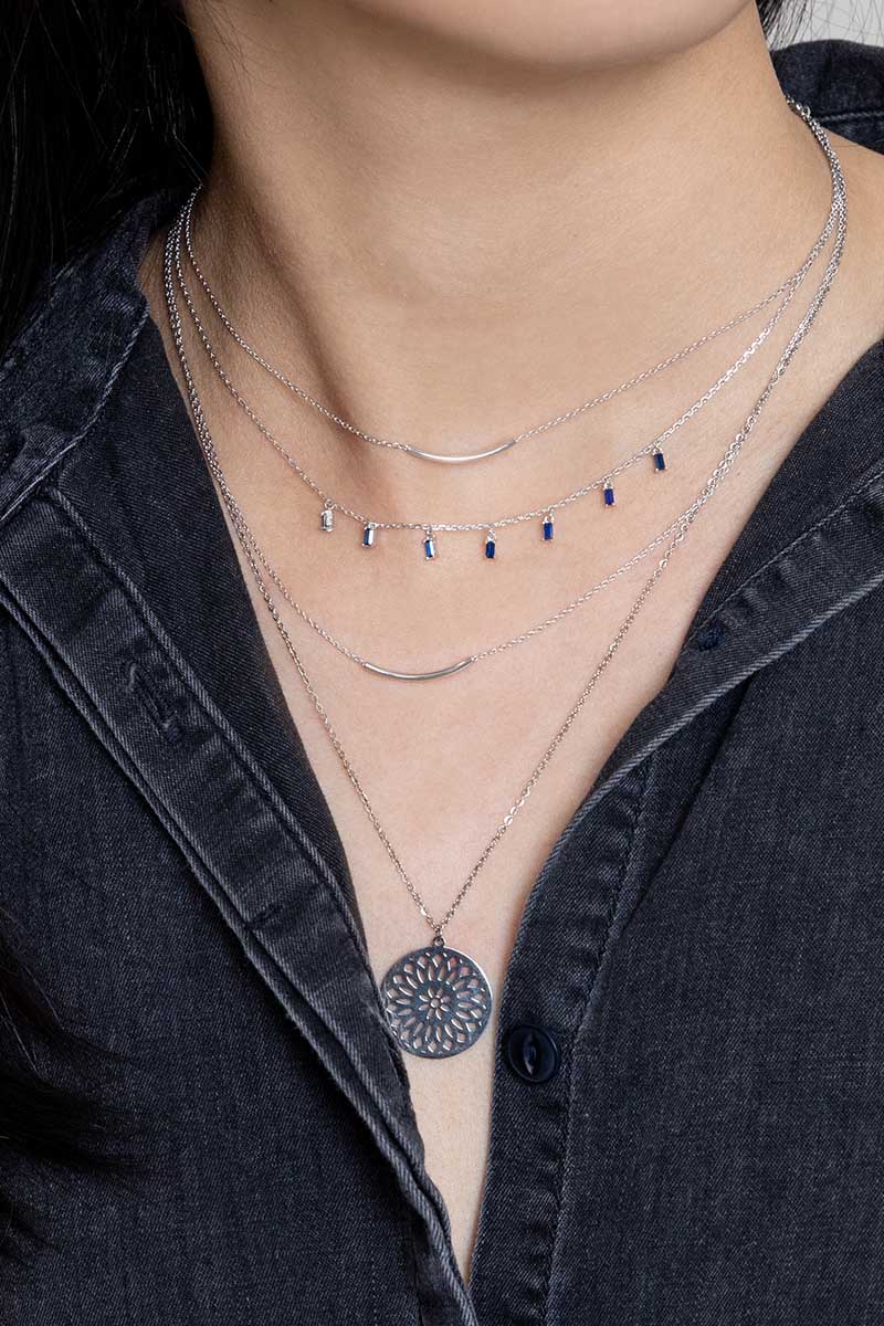 Double Up Layered Necklace (sterl.)