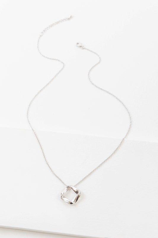Folded Square Necklace (sterl.)