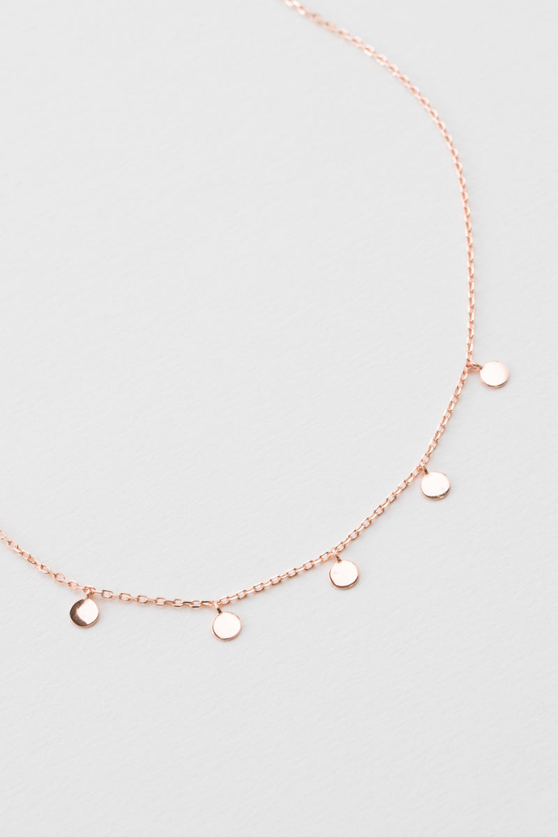 Mini Dot Dangle Necklace | Rose Gold (18K)