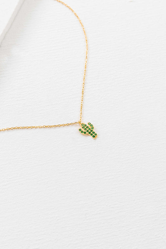 Mini Cactus Necklace (14K)