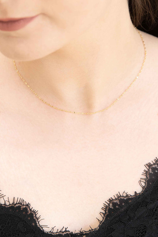 Simple Gold Chain Choker (14K)