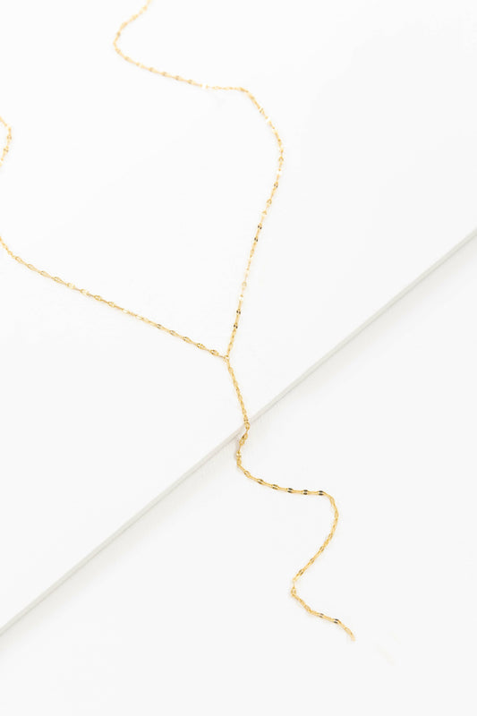 Chain Lariat Necklace | Gold (14K)