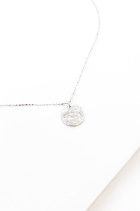 Sculpted Disk Necklace | Silver (sterl.)