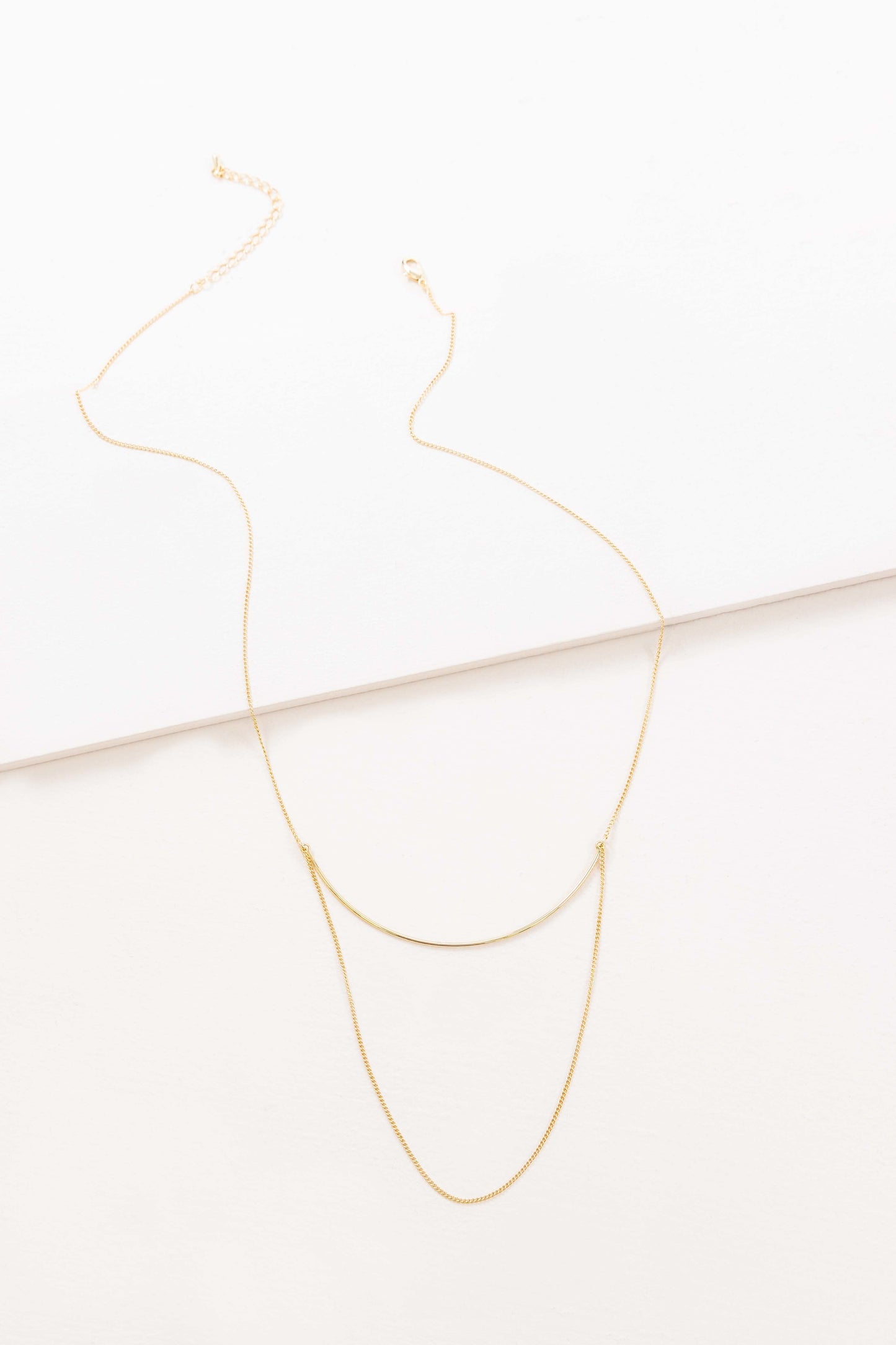 Crescent Drape Layered Necklace