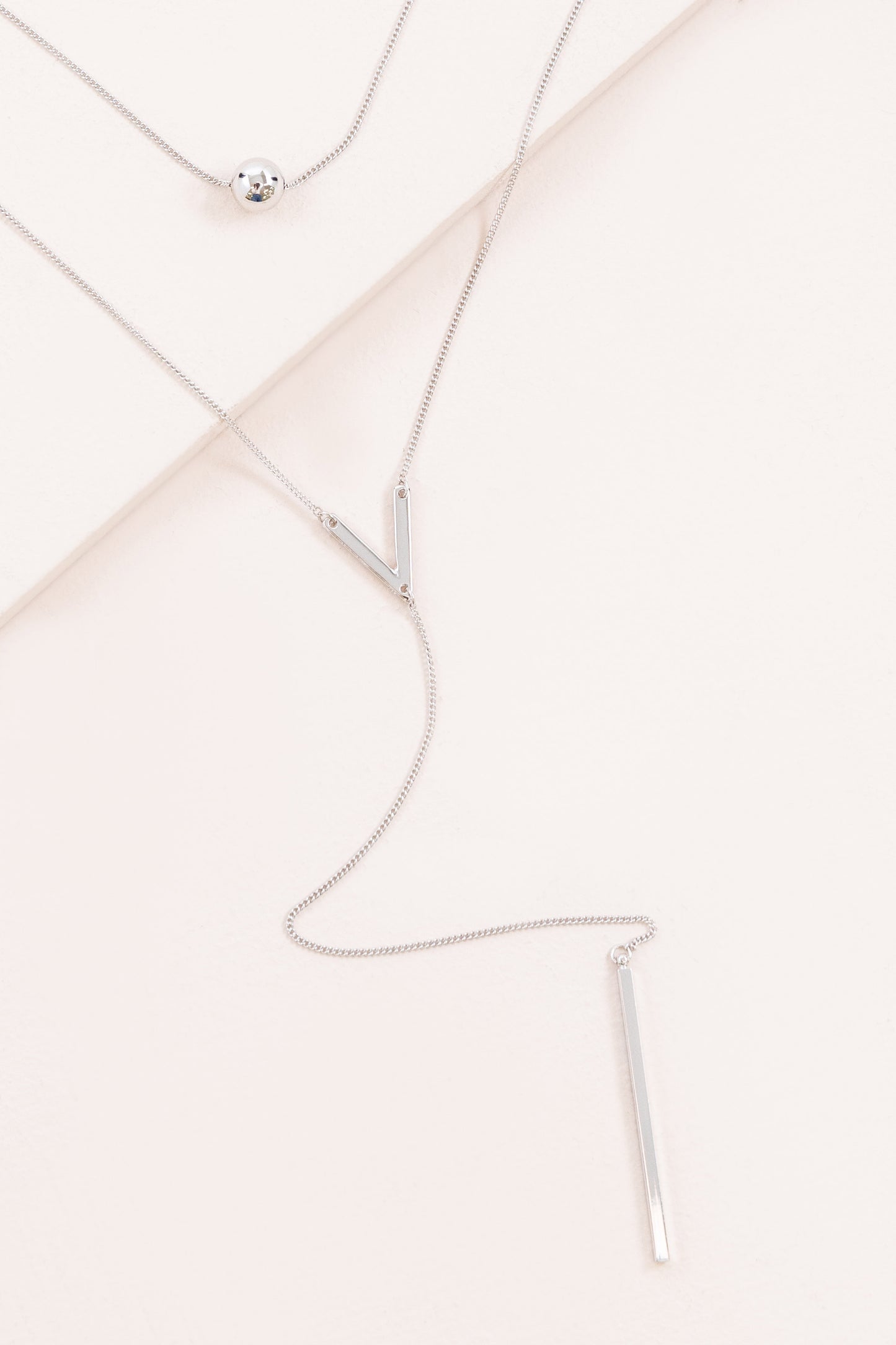 Aries Layered Y-Necklace | Silver