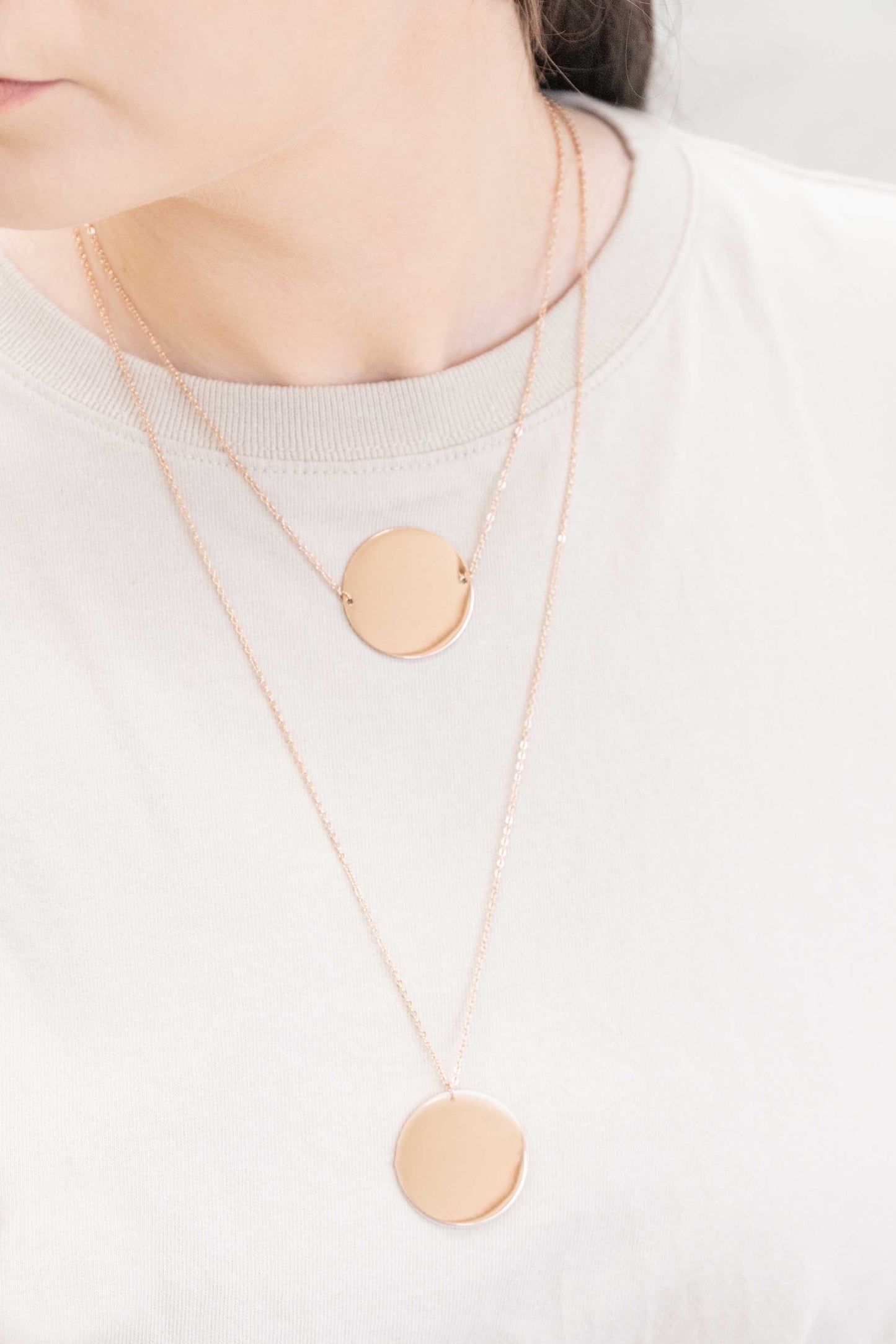 Trendsetter Disc Layered Necklace | Rose Gold (14K)