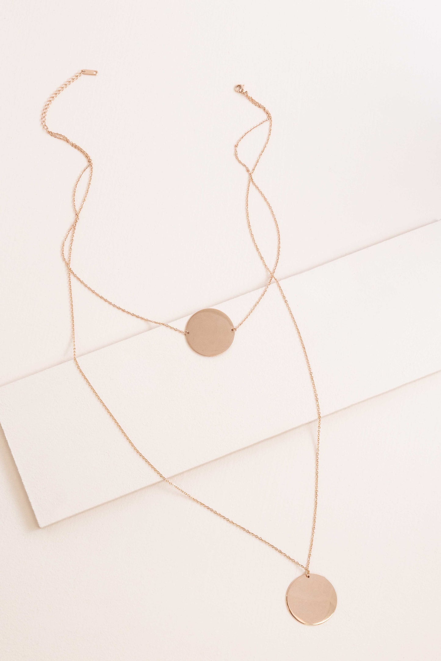 Trendsetter Disc Layered Necklace | Rose Gold (14K)